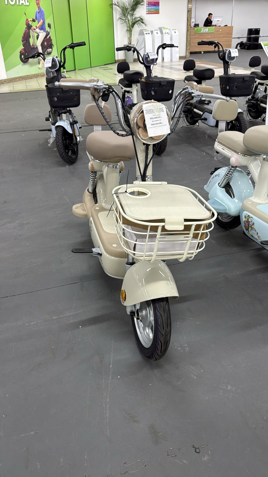 Scooter Elétrica Retrô Classic Beige