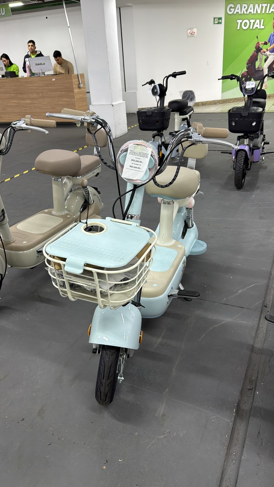 Scooter Elétrica Retrô Sky Blue